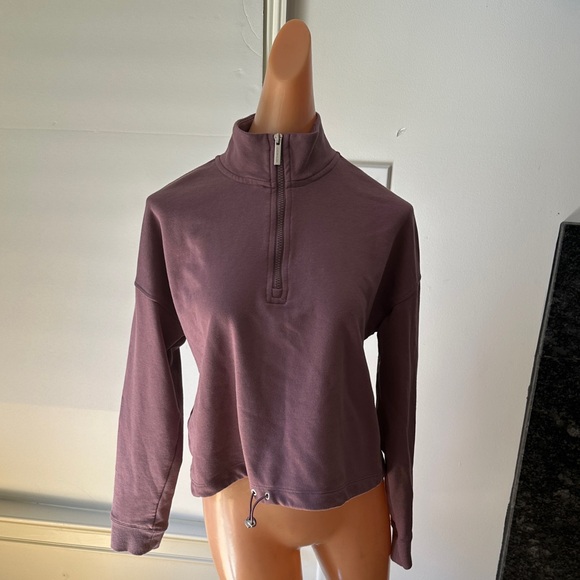 Calvin Klein Women's Plum Quarter-Zip Sweatshirt - Picture 1 of 5